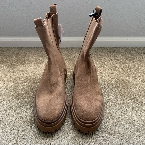 New Zara Leather Suede Lug Sole Brown Boots 2173/810 Size 10 - Picture 5 of 5